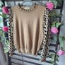 jumper bnwt one size tan jumper with frilled collar Image 2