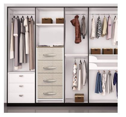 horizontal Chest of 4 Drawers Bedroom, Living Room, Nursery Room, Hallway