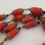 Antique Venetian Style Orange Trade Beads Necklace Image 9