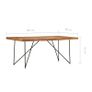 Dining Table 180x90x76 cm Solid Acacia Wood Image 6