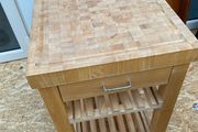 Solid Wooden Butcher Block Kitchen Trolley