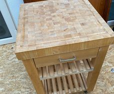 Solid Wooden Butcher Block Kitchen Trolley