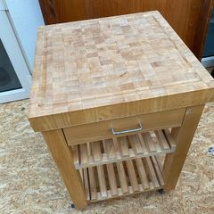 Solid Wooden Butcher Block Kitchen Trolley