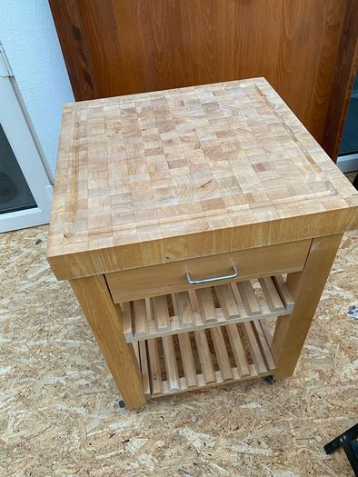 Solid Wooden Butcher Block Kitchen Trolley