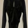 Vintage Black Velvet & Mesh Bodysuit Image 2