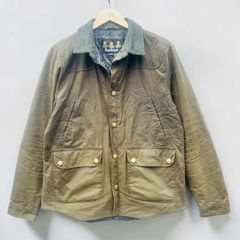 Barbour x Moon Reelin Wax Jacket Tweed Wool Trims Olive Green - Large