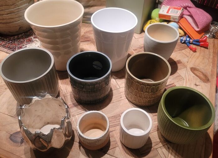 Assorted Ceramic Plant Pots x10 Pieces