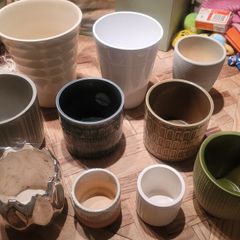 Assorted Ceramic Plant Pots x10 Pieces