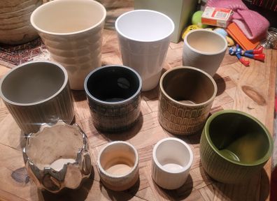 Assorted Ceramic Plant Pots x10 Pieces