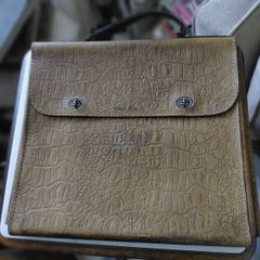 Vintage crocodile leather document bag