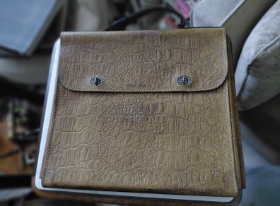 Vintage crocodile leather document bag