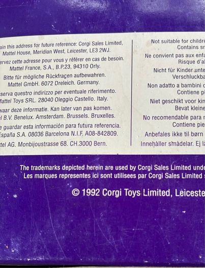 Corgi Cadburys 60s car collection 1992
