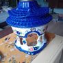 mid century ceramic birdcage light Image 5