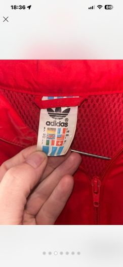 Vintage Adidas Trefoil windbreaker jacket - red and navy