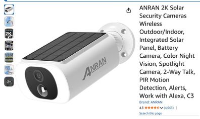 Security Solar powered wireless camera + 2x128GB microSD cards for storage