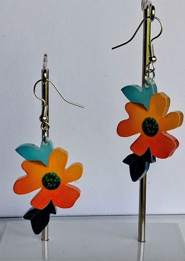 Vibrant California poppy Acrylic Earrings