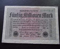 Germany. Reichsbanknote. 50 Millionen Mark (1.9.1923)