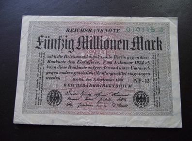 Germany. Reichsbanknote. 50 Millionen Mark (1.9.1923)