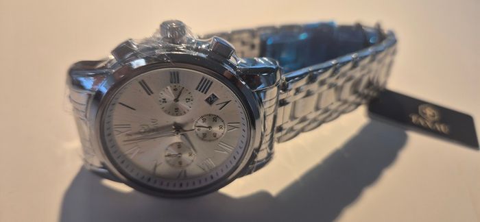 TAXAU Men's Silver Chronograph Watch - Brand New