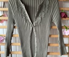 cardigan khaki principle ribbed cardigan with frill detail sizev12