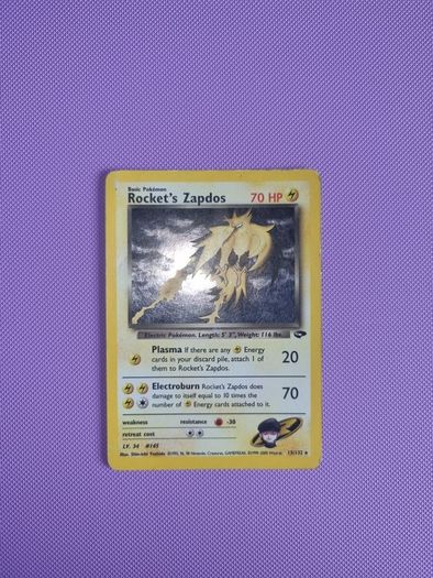 Team Rockets Zapdos (15/132) Holo Gym Challenge Pokemon Card
