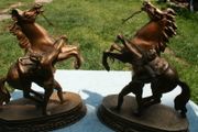 A Pair Of Antique  Marly Horses 7" X 8,4"