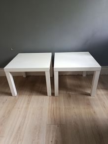 2x White IKEA LACK Side Tables