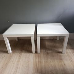2x White IKEA LACK Side Tables