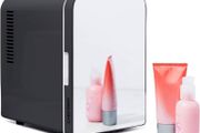 NEW SALE | Portable Mirrored Personal Fridge 4 Litre Mini Refrigerator, Skin Care, Makeup Storage, Beauty, Serums and Face Masks, Small for Desktop Or Travel, Cool &amp; Heat, Cosmetic Application, Black