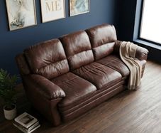 FREE: Comfortable 3-Seater Brown Faux Leather Sofa