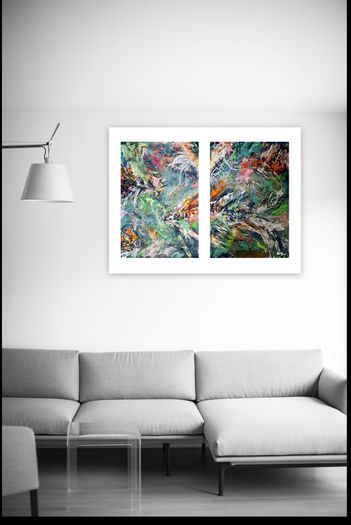 ArtH2O 2025 Breaking the Current Diptych Abstract