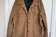 Mens 4XL Brown Corduroy Lined Trucker Jacket