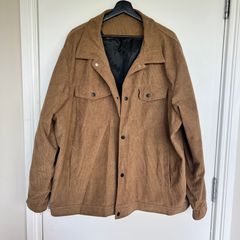 Mens 4XL Brown Corduroy Lined Trucker Jacket
