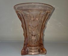 Large Art Deco Davidson Pink Glass Vase