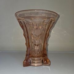 Large Art Deco Davidson Pink Glass Vase