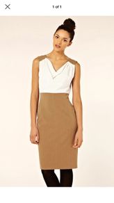 Oasis 2 colour cowl neck shift dress size 8 BNWT