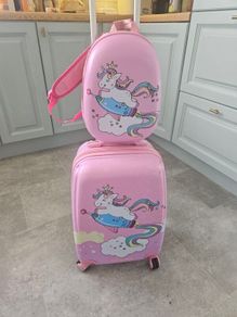 Kids suitcase and backpack