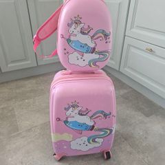 Kids suitcase and backpack