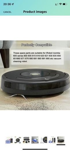 Robot vacuum parts Accessories Kit for iRobot Roomba 600 Series 694 692 690 680 660 665 651 650 614 Robot Vacuum Cleaner, Replacement Parts Bristle & Flexible Beater Brush, Filter, Side Brushes