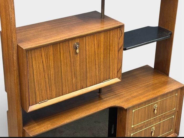 Mid Century Italian Room Divider Bookcase Cocktail Bar