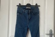Pinstripe blue womens jeans