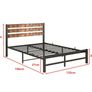 Double Bed Frame with Rustic Wood Headboard Image 9
