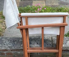 chair folding Folding Wooden Director's Chair featuring a stained hardwood