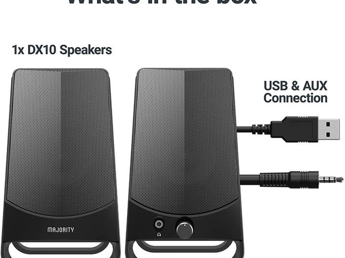 PC Speakers | 10W Power for USB Plug and Play | Classic Black with multi-connection