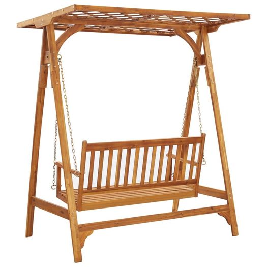 Garden Swing Bench with Trellis Solid Acacia Wood