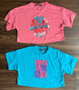 NEW Ladies/Girls Slogan Crop T-shirts: Medium