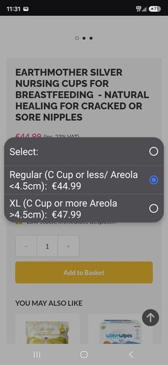 Silver nursing cups