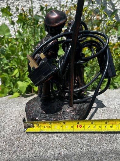 Antique Bronze Lamp Statue