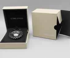 GEORG JENSEN Rhodinated Sterling Silver Daisy Pendant / Brooch
