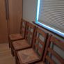 4 Antiqued rush seat French SOLID OAK kitchen chairs Image 2